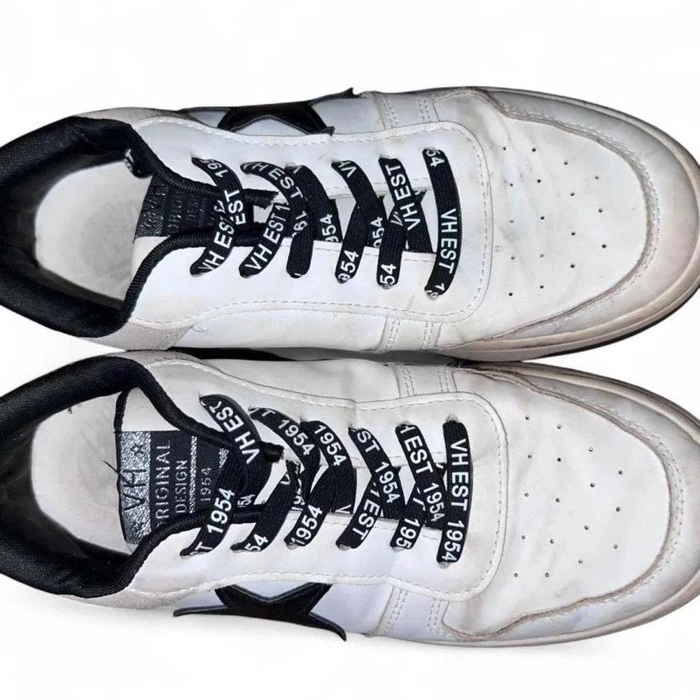 Vintage Havana Kathy White Multi Star Sneakers Womens 7 Low Top White Black Grey